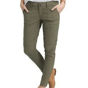 Prana Essex Olive Green Organic Cotton Blend‎ Pants Size 0 Womans